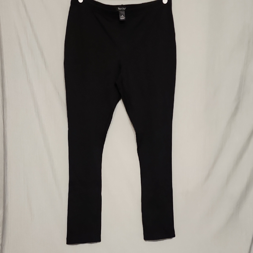 White House Black Market Black Split Ankle Leggings Pull On Stretch Pants M
